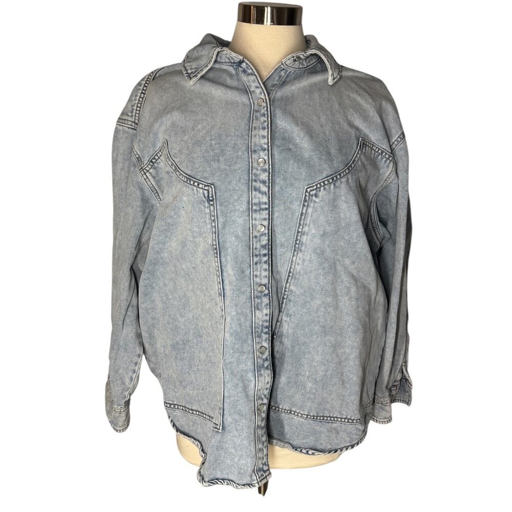 Wild Fable Women’s XXL Light Blue Denim Button-Up Jacket 100% Cotton